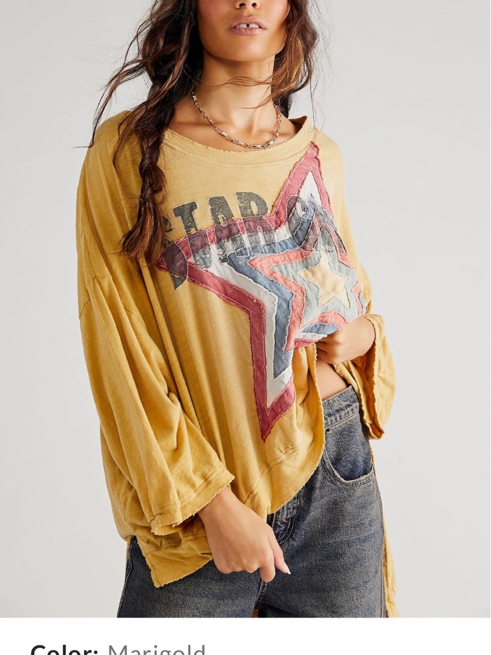 Magnolia Pearl marigold moon top boho one size